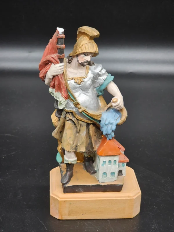 Figura św. Floriana – Günther Schössl, Niemcy, 22 cm, drewno i gips, Dickwald