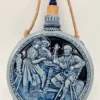 Duża, ozdobna manierka ceramiczna w odcieniach błękitu