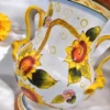 piękny Wazon ceramiczny ręcznie malowany - słoneczniki