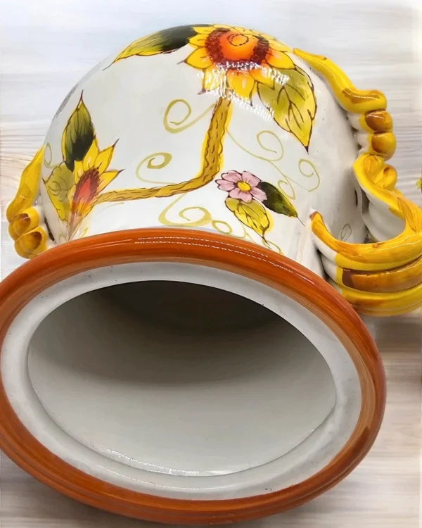 piękny Wazon ceramiczny ręcznie malowany - słoneczniki
