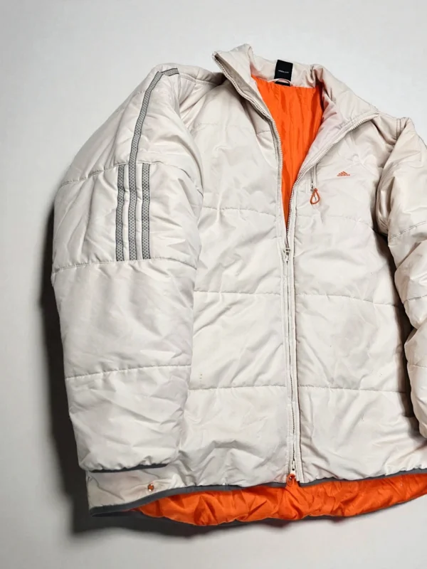 Kurtka Adidas puchowa – beżowo-pomarańczowa, rozmiar XL