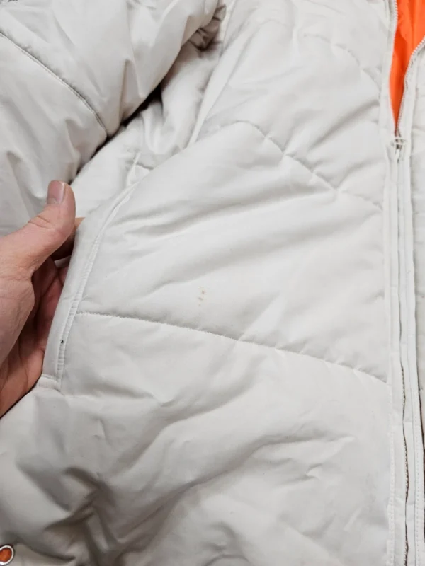 Kurtka Adidas puchowa – beżowo-pomarańczowa, rozmiar XL