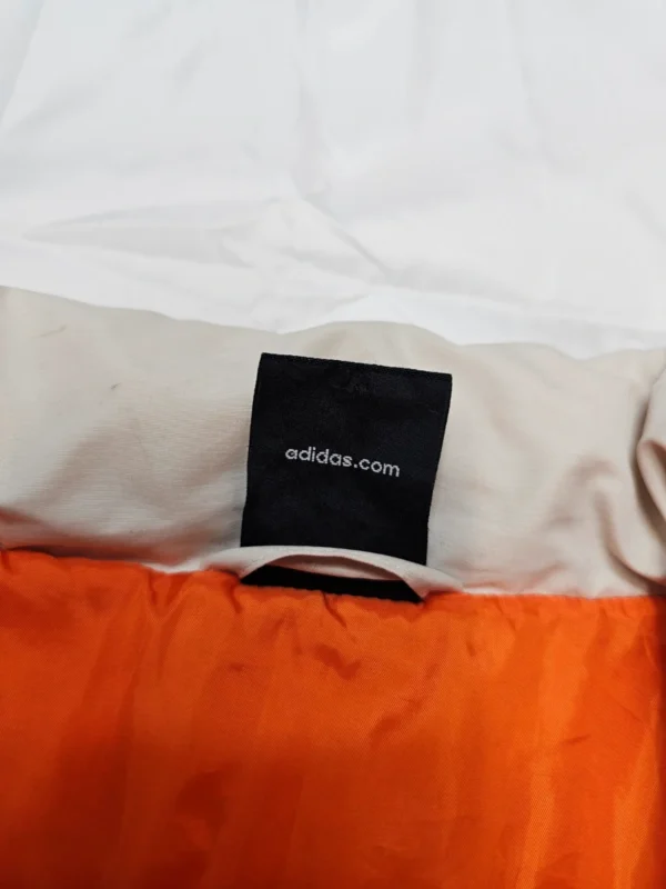 Kurtka Adidas puchowa – beżowo-pomarańczowa, rozmiar XL