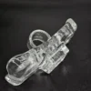 Szklana przyprawnica / podawarka z uchwytem – vintage, 21 × 9 cm