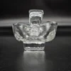 Szklana przyprawnica / podawarka z uchwytem – vintage, 21 × 9 cm