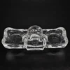 Szklana przyprawnica / podawarka z uchwytem – vintage, 21 × 9 cm