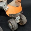 Retro wrotki regulowane 23–27 cm metalowe, skórzane paski, lata 70–80.