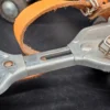 Retro wrotki regulowane 23–27 cm metalowe, skórzane paski, lata 70–80.