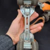 Retro wrotki regulowane 23–27 cm metalowe, skórzane paski, lata 70–80.
