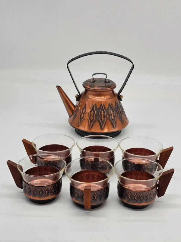 Zestaw vintage Schott & Gen. Mainz – Jenaer Glas | dzbanek + 6 szklanek