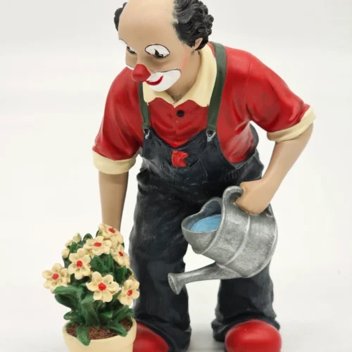 Gilde Clowns – Fridolin 2006, figurka ogrodnika z konewką i kwiatami, 14 cm
