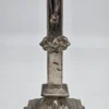 Stary krucyfiks ołtarzowy z postumentem – metal, ok. 40 cm