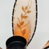 Świecznik orientalny z naturalną skórą – ręcznie szyty, dekoracyjny, 19 × 19 cm