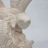 Duża Figura Płomykówka Sowa Beżowy Odlew Skrzydła Drewno 29 cm