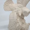 Duża Figura Płomykówka Sowa Beżowy Odlew Skrzydła Drewno 29 cm