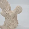 Duża Figura Płomykówka Sowa Beżowy Odlew Skrzydła Drewno 29 cm