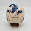Ceramiczny podgrzewacz / aromapiecek z pokrywką, ręczne kobaltowe zdobienie