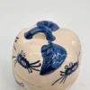 Ceramiczny podgrzewacz / aromapiecek z pokrywką, ręczne kobaltowe zdobienie