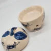 Ceramiczny podgrzewacz / aromapiecek z pokrywką, ręczne kobaltowe zdobienie