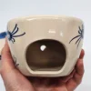 Ceramiczny podgrzewacz / aromapiecek z pokrywką, ręczne kobaltowe zdobienie