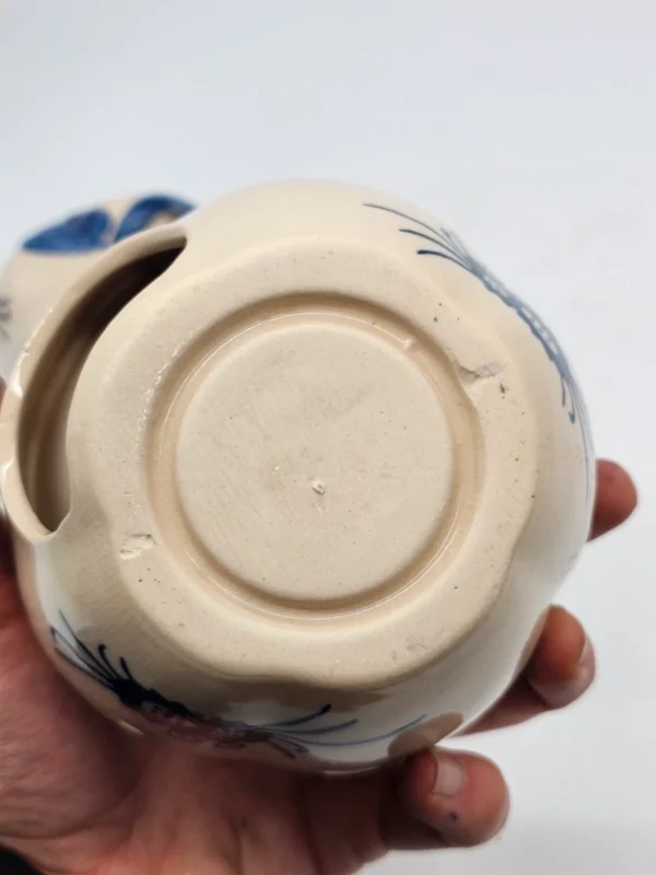 Ceramiczny podgrzewacz / aromapiecek z pokrywką, ręczne kobaltowe zdobienie