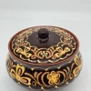 Rosyjska misa ceramiczna z pokrywą Alma-Ata 22×19 cm, ręczne zdobienia
