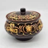 Rosyjska misa ceramiczna z pokrywą Alma-Ata 22×19 cm, ręczne zdobienia