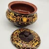 Rosyjska misa ceramiczna z pokrywą Alma-Ata 22×19 cm, ręczne zdobienia