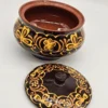 Rosyjska misa ceramiczna z pokrywą Alma-Ata 22×19 cm, ręczne zdobienia