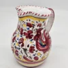 Dzban ceramiczny z kogutem, ręczne malowanie, 20 cm – klejona rączka