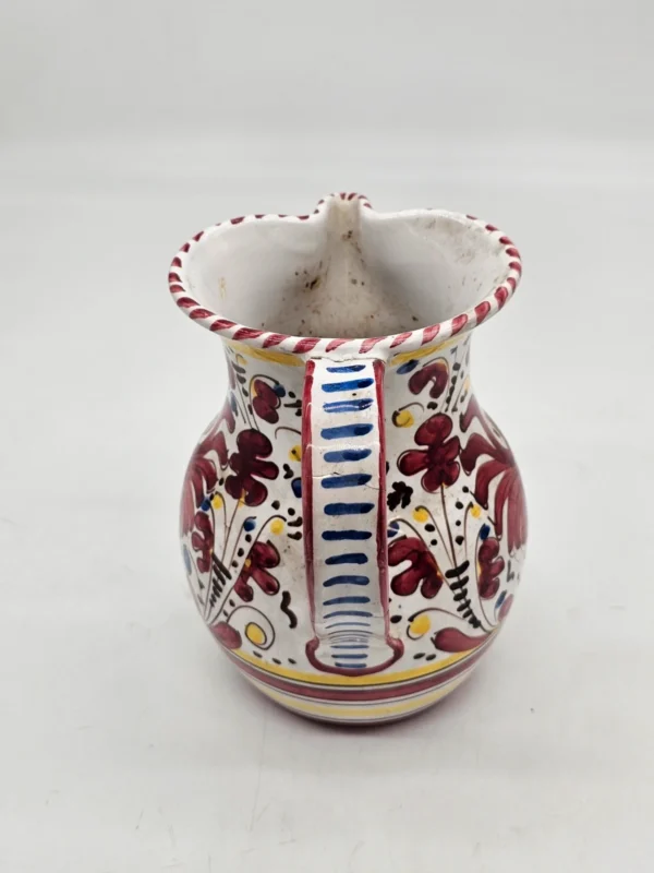 Dzban ceramiczny z kogutem, ręczne malowanie, 20 cm – klejona rączka