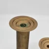 Zestaw dwóch metalowych świeczników kolumnowych, 26 cm i 14 cm
