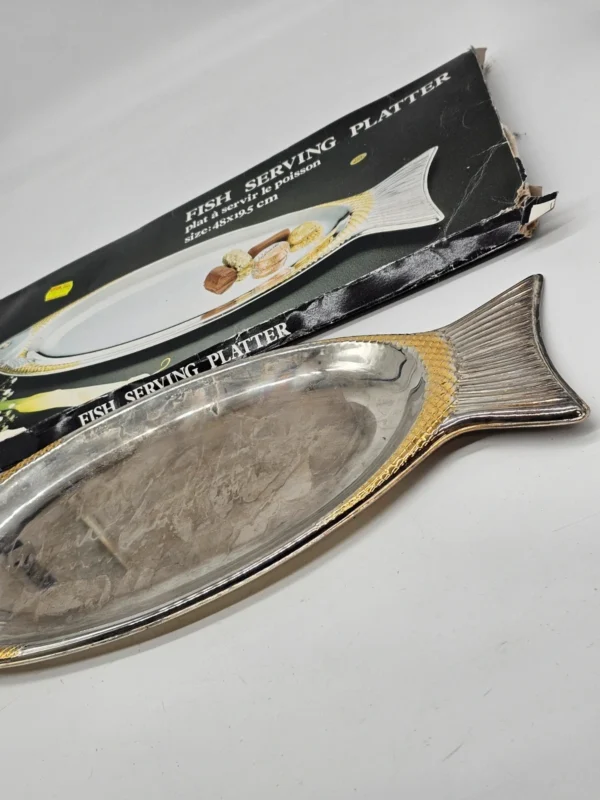 Patera do serwowania ryb 48×19,5 cm, metalowa, w oryginalnym pudełku
