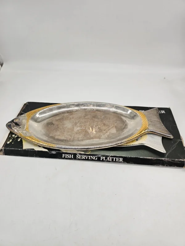 Patera do serwowania ryb 48×19,5 cm, metalowa, w oryginalnym pudełku