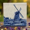 Ceramiczna płytka dekoracyjna wiatrak Delft Made in Holland 15x15 cm
