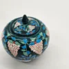 Ręcznie zdobiona ceramiczna cukiernica artystyczna grona winogron sygnowana