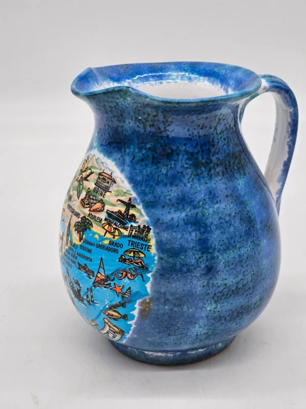 Ceramiczny wazon Golfo di Venezia – włoska pamiątka vintage, ręcznie zdobiony, 19 cm