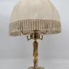 Klasyczna lampa stołowa z marmuru i mosiądzu 3-ramienna vintage
