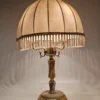 Klasyczna lampa stołowa z marmuru i mosiądzu 3-ramienna vintage