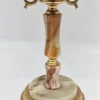 Klasyczna lampa stołowa z marmuru i mosiądzu 3-ramienna vintage