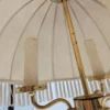 Klasyczna lampa stołowa z marmuru i mosiądzu 3-ramienna vintage