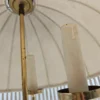 Klasyczna lampa stołowa z marmuru i mosiądzu 3-ramienna vintage