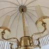 Klasyczna lampa stołowa z marmuru i mosiądzu 3-ramienna vintage
