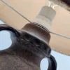 Lampa stołowa ceramiczna vintage z dużym kloszem