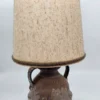 Lampa stołowa ceramiczna vintage z dużym kloszem