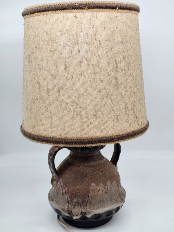 Lampa stołowa ceramiczna vintage z dużym kloszem