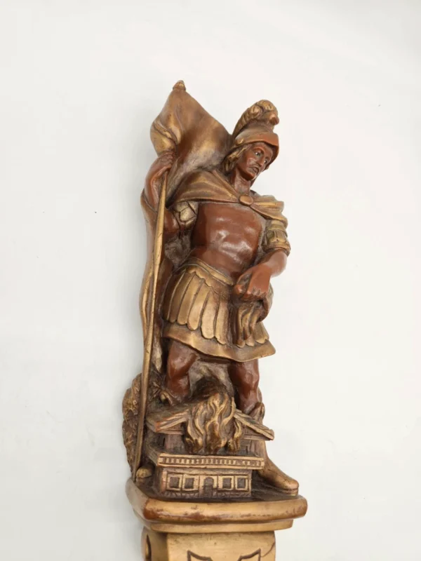 Święty Florian figura ścienna wosk patynowany 45 cm