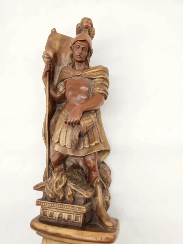 Święty Florian figura ścienna wosk patynowany 45 cm
