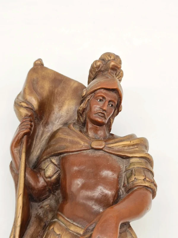 Święty Florian figura ścienna wosk patynowany 45 cm