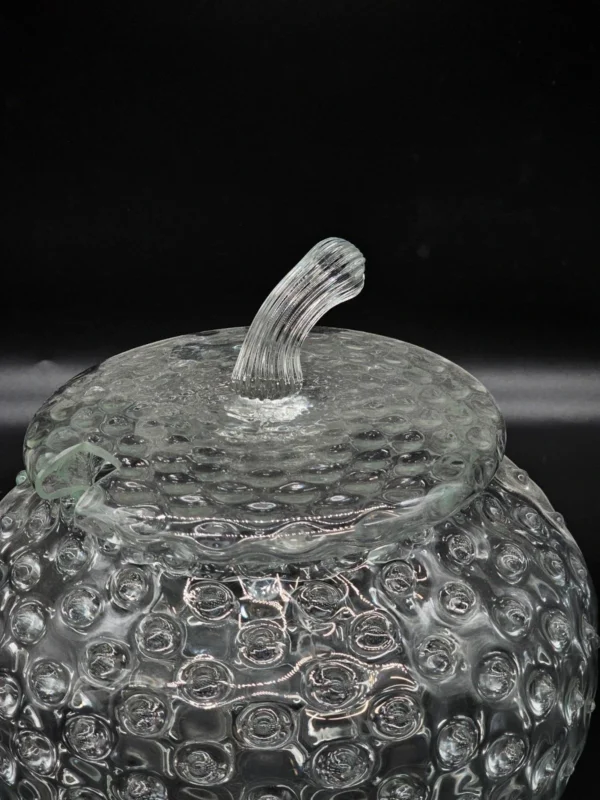 Duża bomboniera szklana z pokrywą szkło tłoczone vintage ok. 5 L